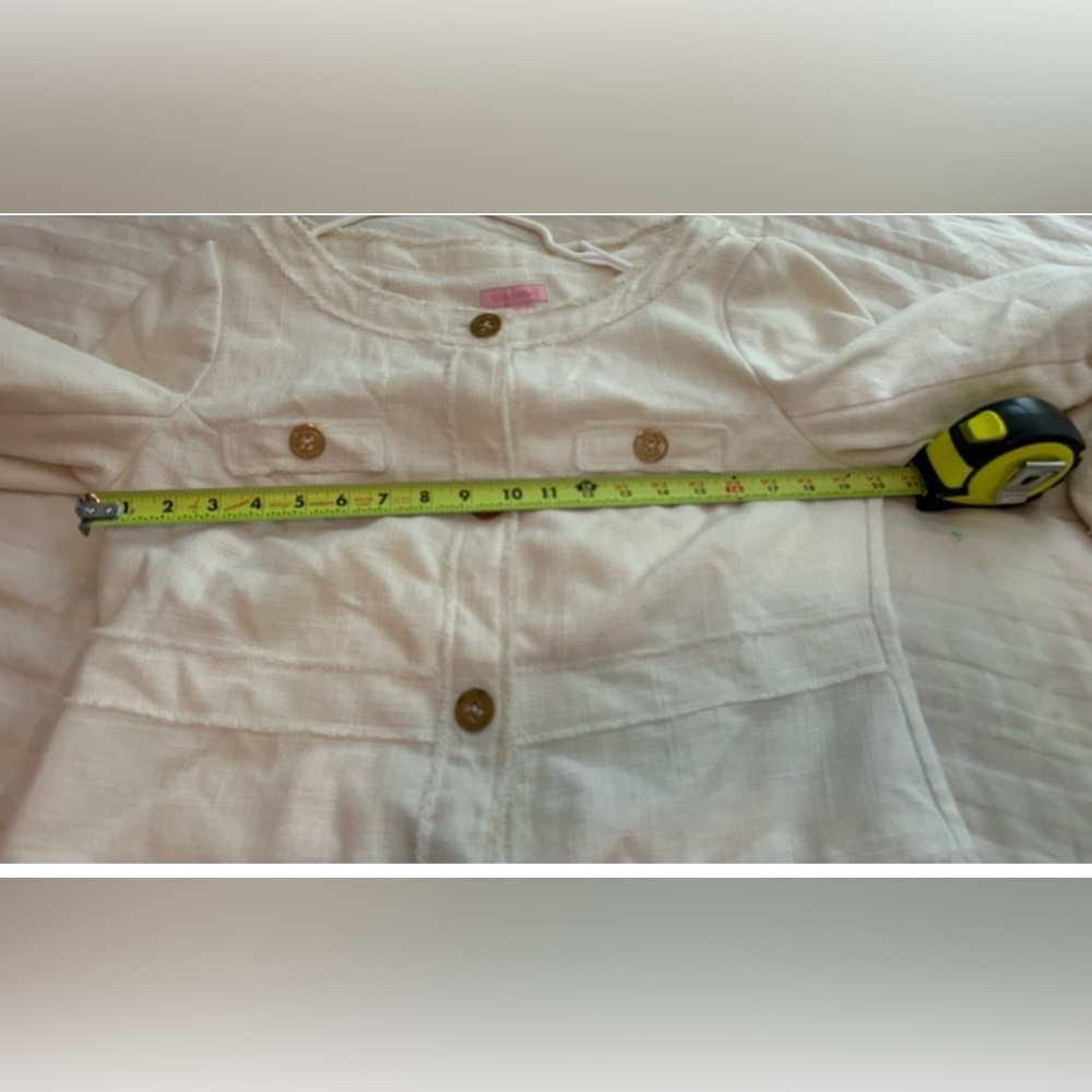 Lilly Pulitzer Cream Millie Linen Blend Jacket with Gold Buttons, Size Large - Picture 8 of 15